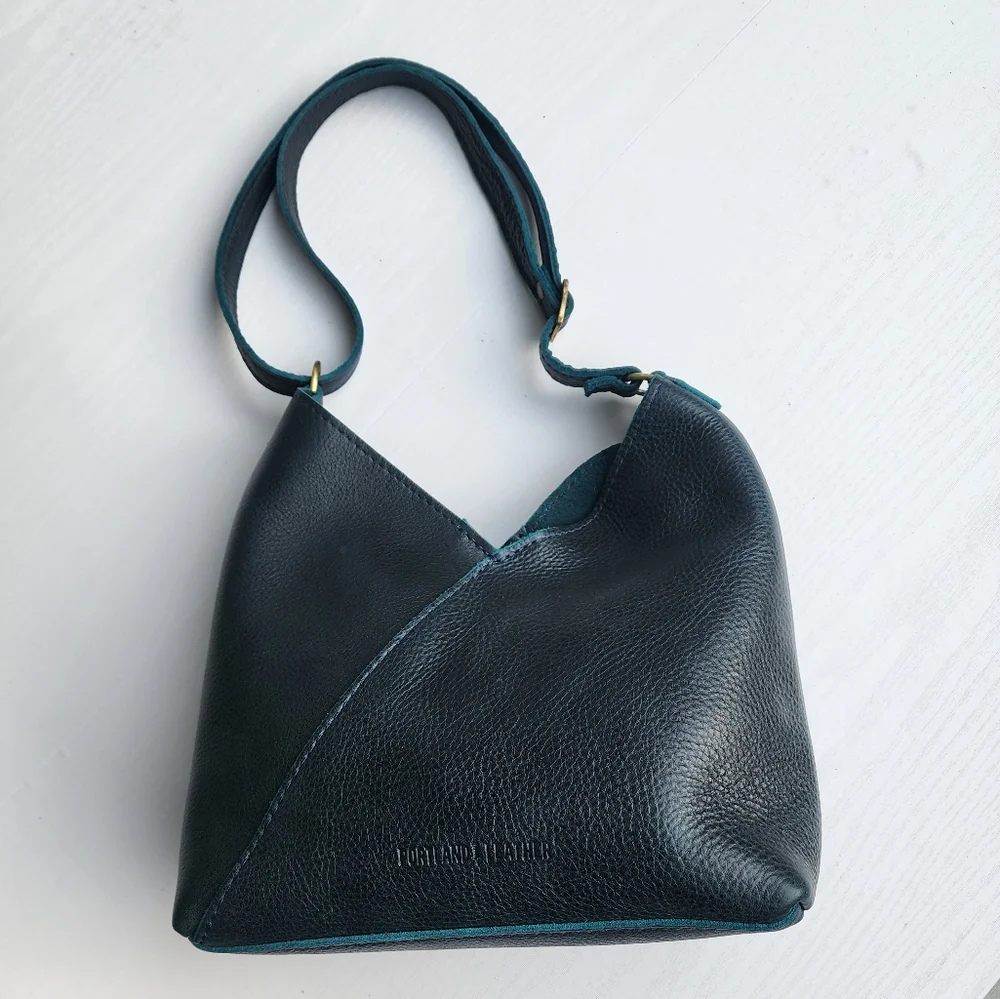 Portland Leather Goods Small Naomi In Boreal Teal Green Shoulder Bag - Picture 2 of 10